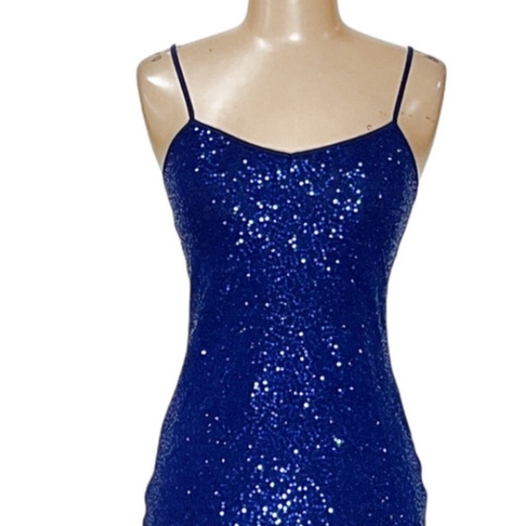 Express Royal Blue Patterned Blouse - Picture 12 of 12